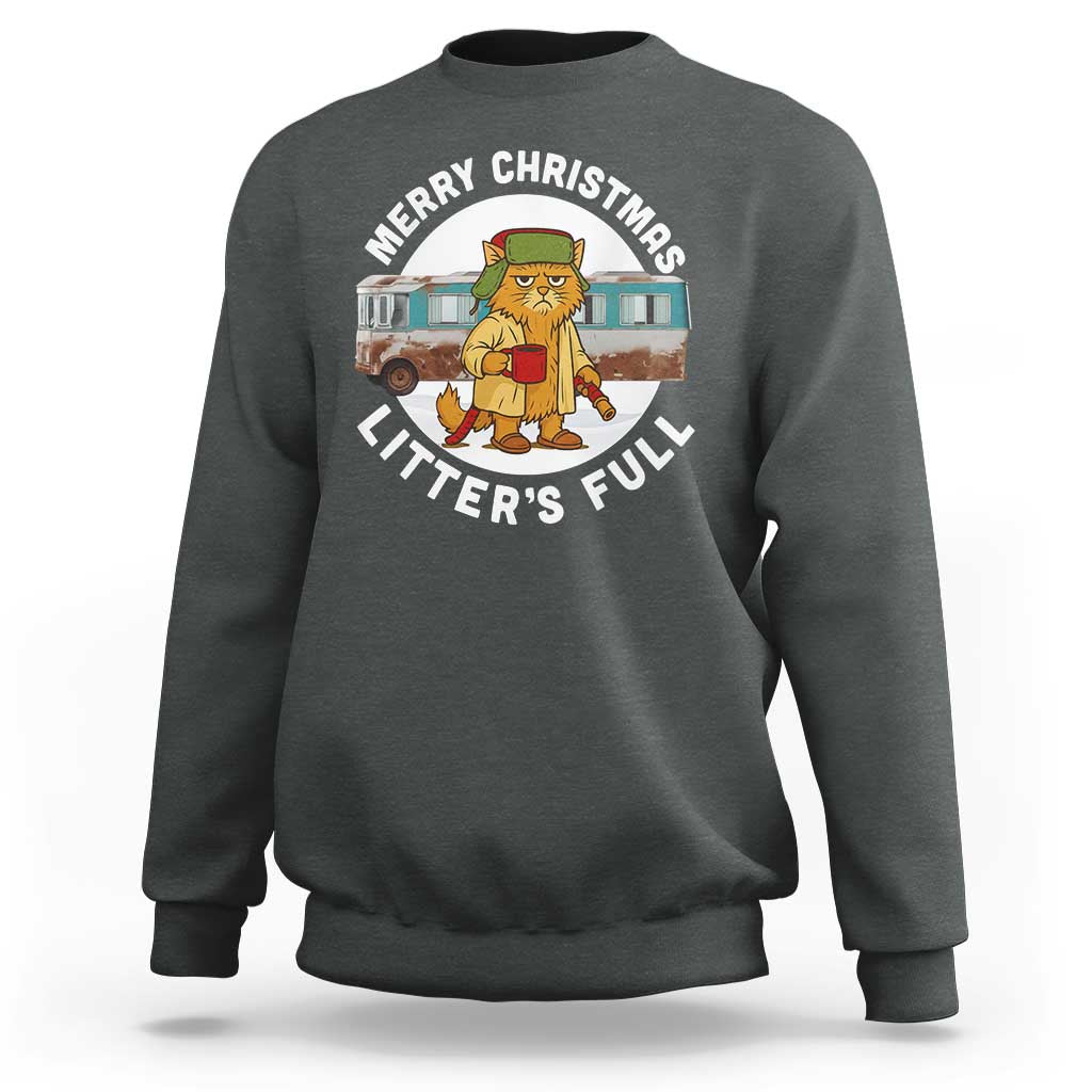 Merry Christmas Litters Full Sweatshirt Funny Christmas Vacation Cat - Wonder Print Shop