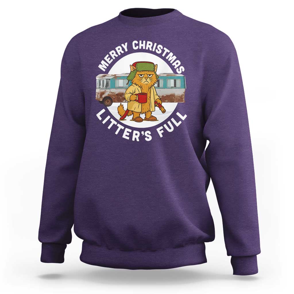 Merry Christmas Litters Full Sweatshirt Funny Christmas Vacation Cat - Wonder Print Shop
