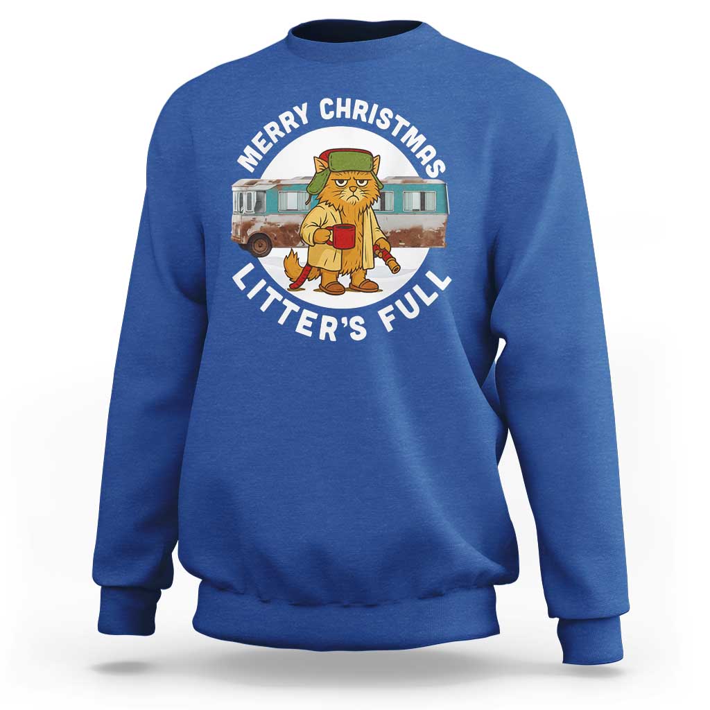 Merry Christmas Litters Full Sweatshirt Funny Christmas Vacation Cat - Wonder Print Shop