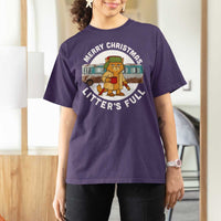 Merry Christmas Litters Full T Shirt For Women Funny Christmas Vacation Cat - Wonder Print Shop