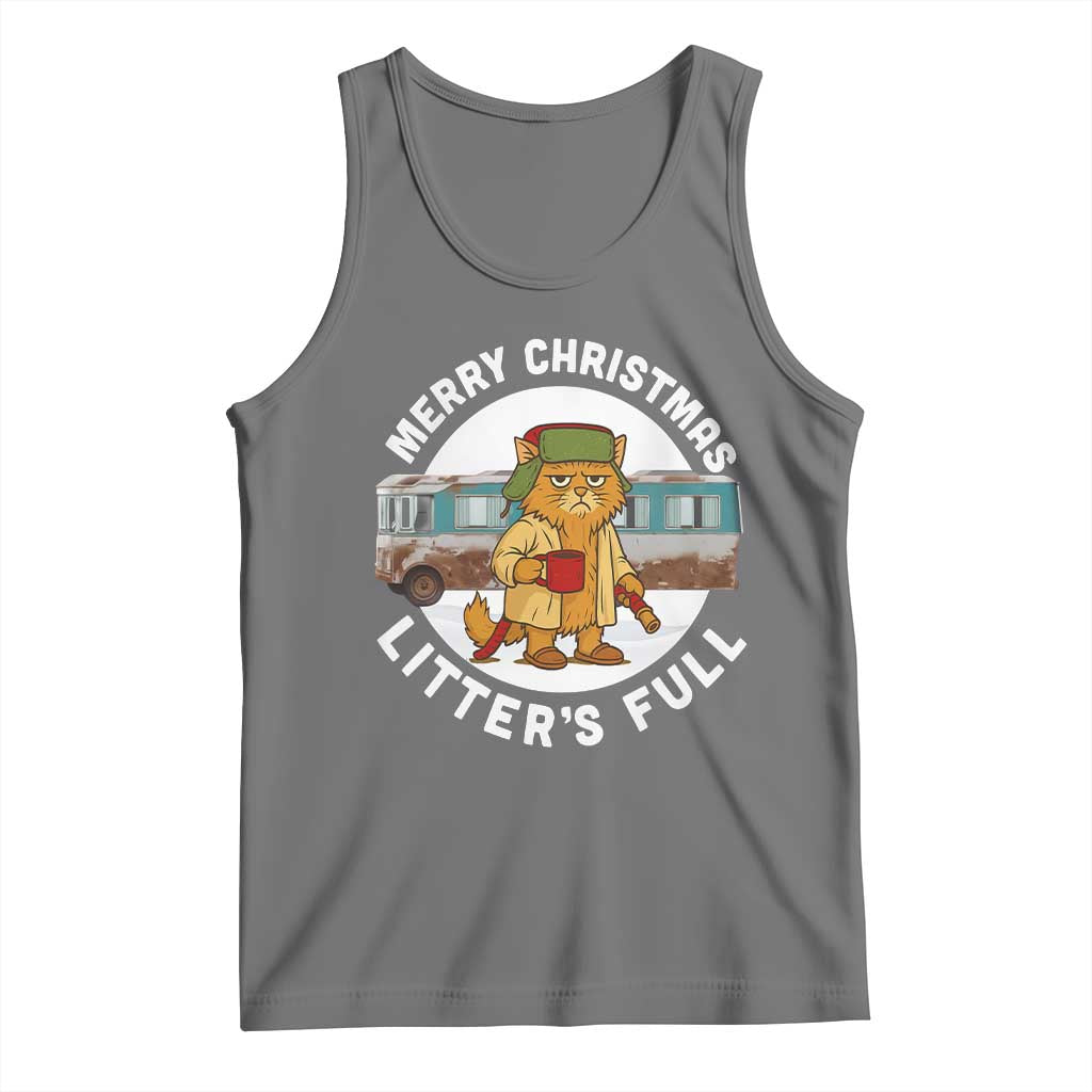 Merry Christmas Litters Full Tank Top Funny Christmas Vacation Cat - Wonder Print Shop
