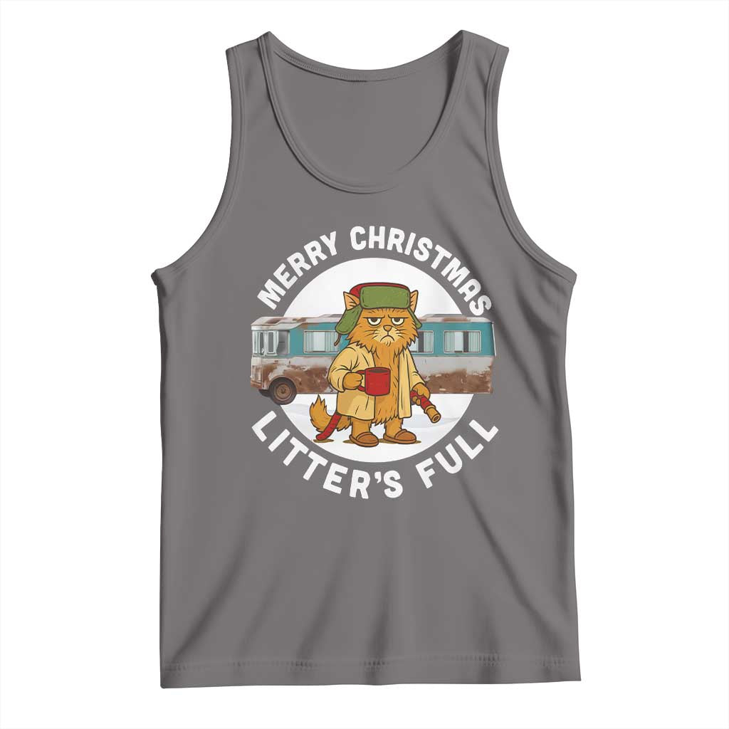 Merry Christmas Litters Full Tank Top Funny Christmas Vacation Cat - Wonder Print Shop