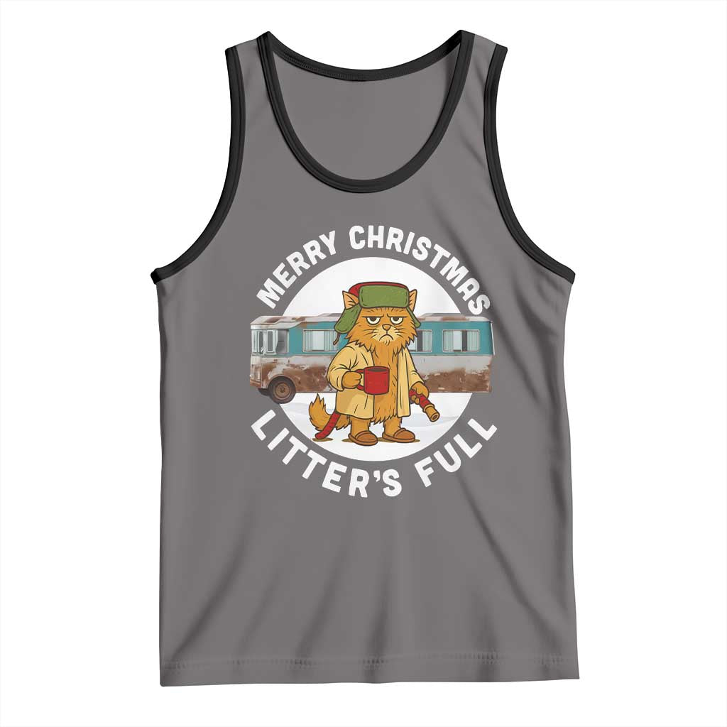 Merry Christmas Litters Full Tank Top Funny Christmas Vacation Cat - Wonder Print Shop