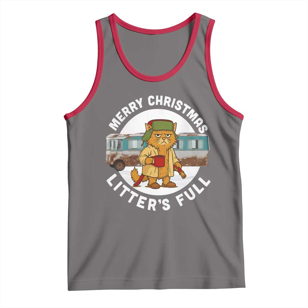 Merry Christmas Litters Full Tank Top Funny Christmas Vacation Cat - Wonder Print Shop