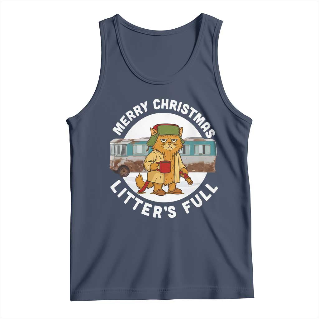 Merry Christmas Litters Full Tank Top Funny Christmas Vacation Cat - Wonder Print Shop