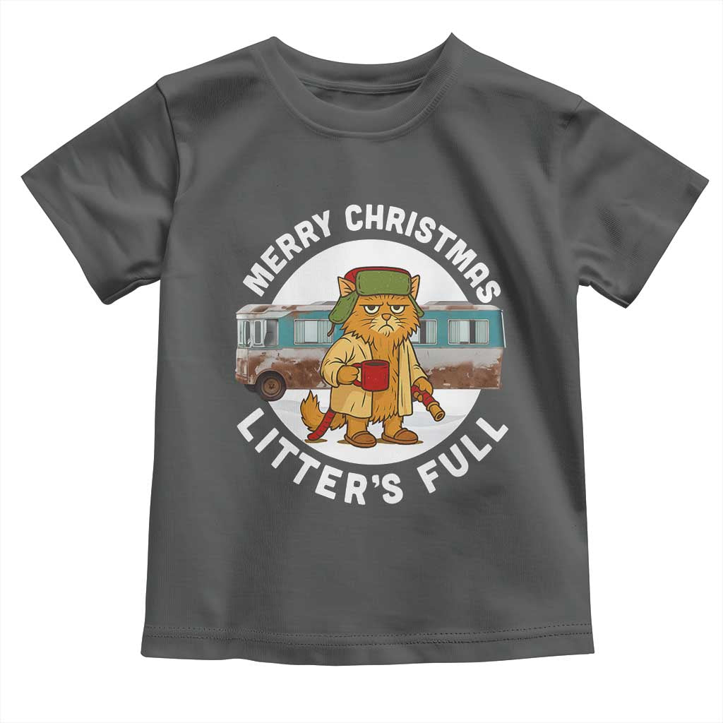 Merry Christmas Litters Full Toddler T Shirt Funny Christmas Vacation Cat - Wonder Print Shop