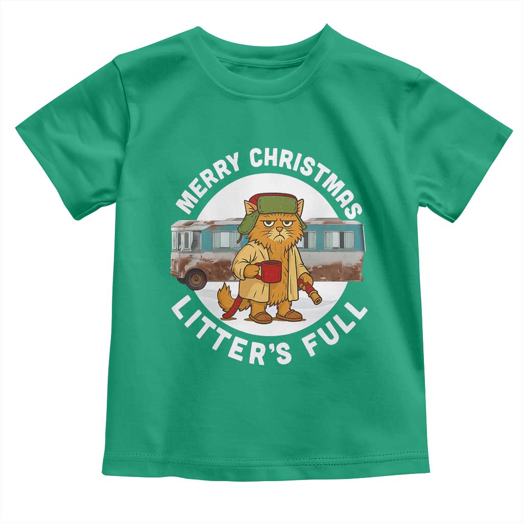 Merry Christmas Litters Full Toddler T Shirt Funny Christmas Vacation Cat - Wonder Print Shop