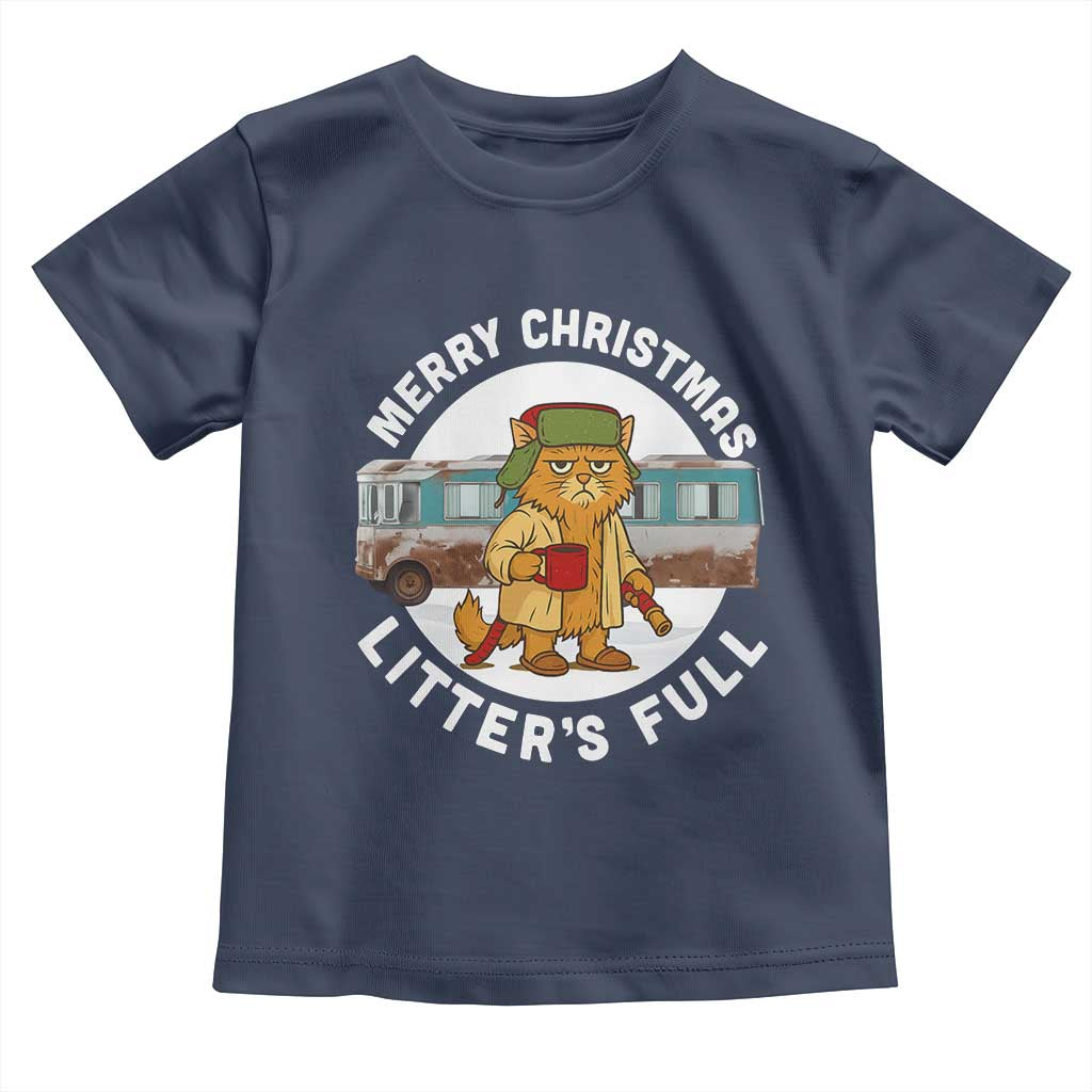 Merry Christmas Litters Full Toddler T Shirt Funny Christmas Vacation Cat - Wonder Print Shop
