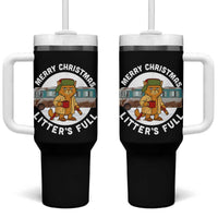 Merry Christmas Litters Full Tumbler With Handle Funny Christmas Vacation Cat - Wonder Print Shop
