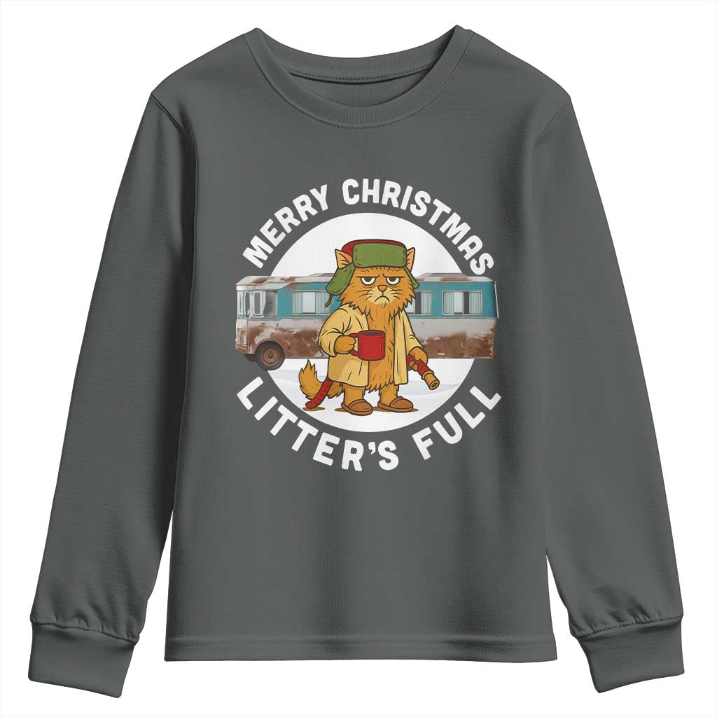 Merry Christmas Litters Full Youth Sweatshirt Funny Christmas Vacation Cat - Wonder Print Shop