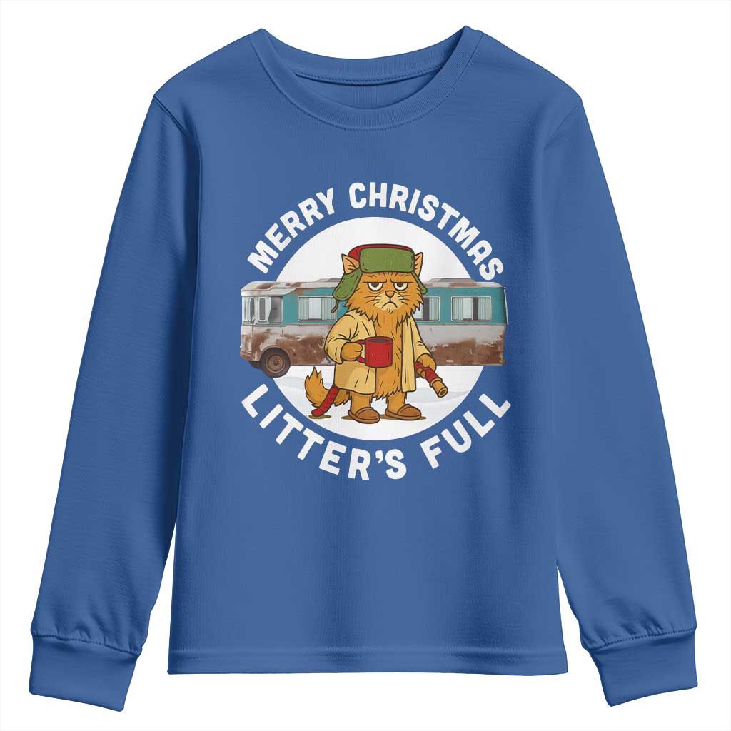 Merry Christmas Litters Full Youth Sweatshirt Funny Christmas Vacation Cat - Wonder Print Shop