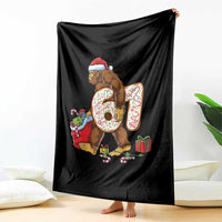 Christmas Bigfoot 67 Meme Throw Blanket Funny Six Seven Gen Alpha Slang Sasquatch - Wonder Print Shop