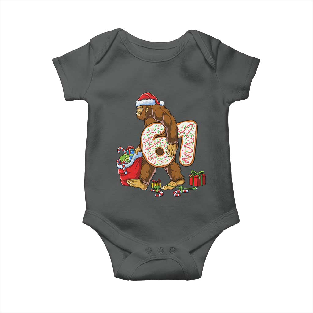 Christmas Bigfoot 67 Meme Baby Onesie Funny Six Seven Gen Alpha Slang Sasquatch - Wonder Print Shop