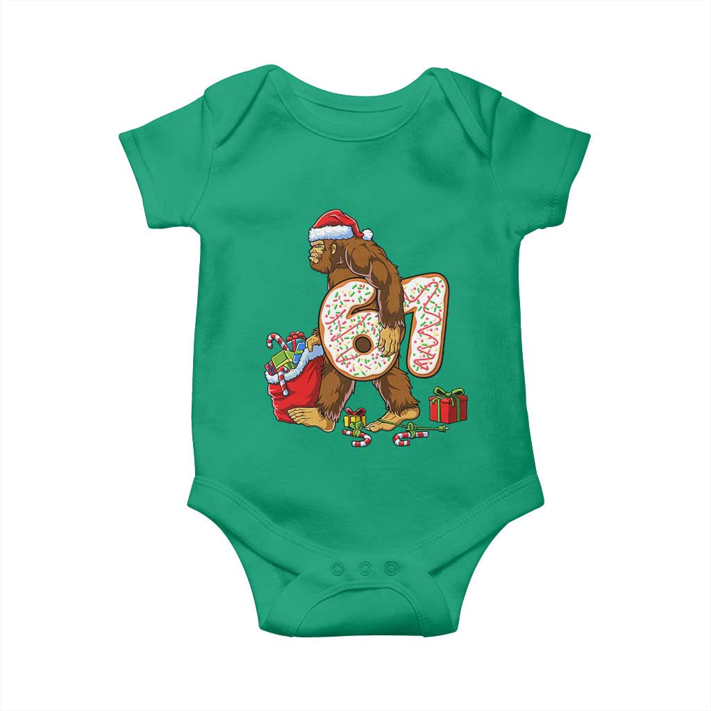 Christmas Bigfoot 67 Meme Baby Onesie Funny Six Seven Gen Alpha Slang Sasquatch - Wonder Print Shop