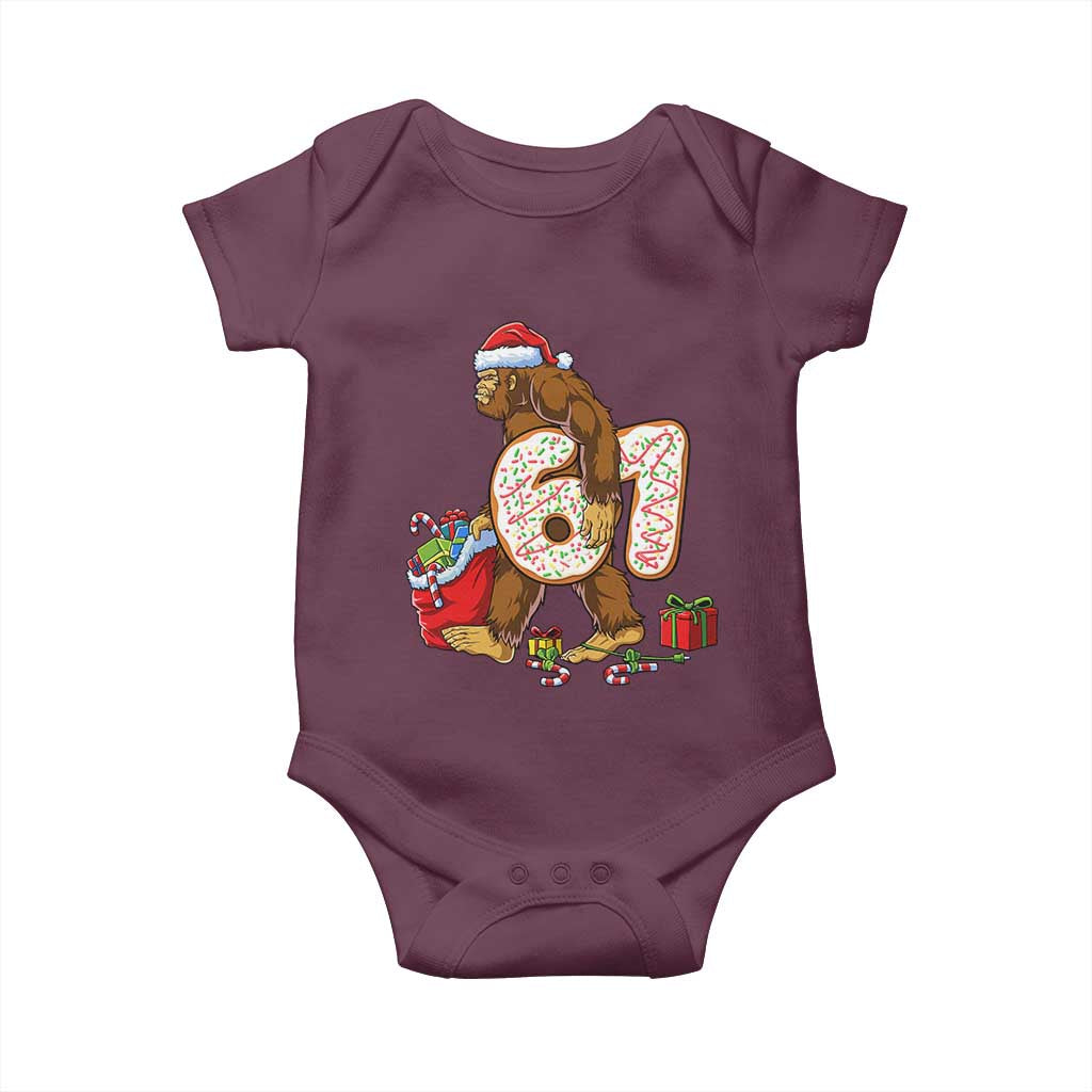 Christmas Bigfoot 67 Meme Baby Onesie Funny Six Seven Gen Alpha Slang Sasquatch - Wonder Print Shop