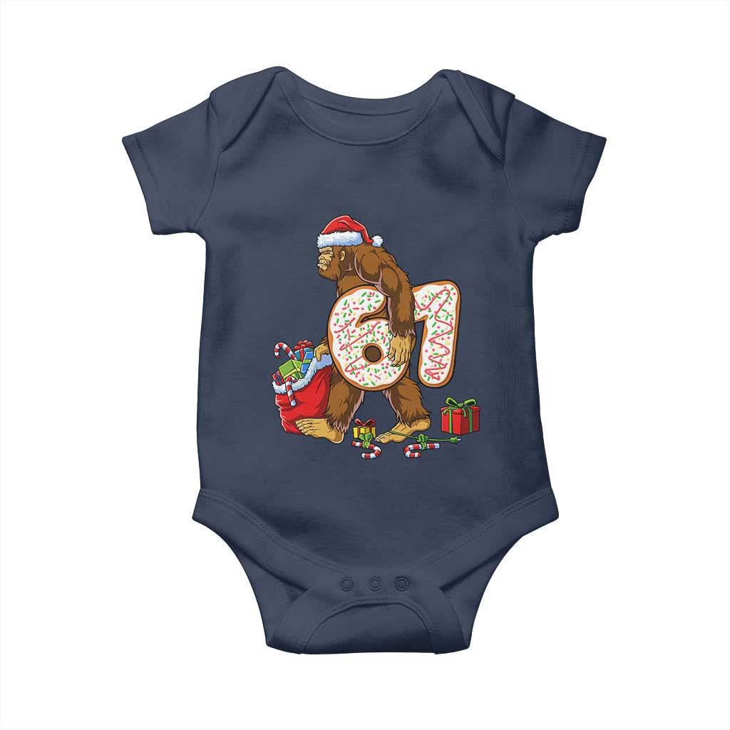 Christmas Bigfoot 67 Meme Baby Onesie Funny Six Seven Gen Alpha Slang Sasquatch - Wonder Print Shop