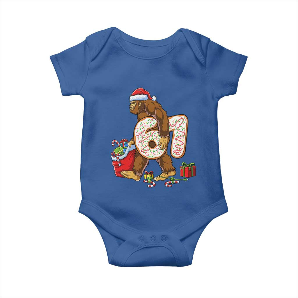 Christmas Bigfoot 67 Meme Baby Onesie Funny Six Seven Gen Alpha Slang Sasquatch - Wonder Print Shop