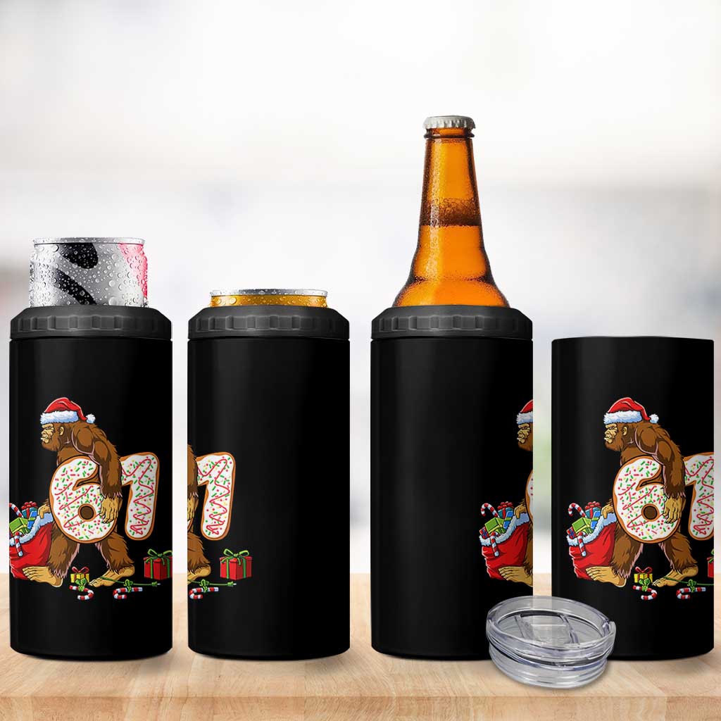 Christmas Bigfoot 67 Meme 4 in 1 Can Cooler Tumbler Funny Six Seven Gen Alpha Slang Sasquatch - Wonder Print Shop