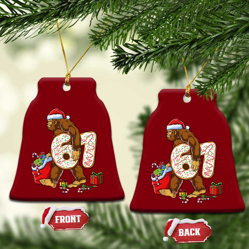 Christmas Bigfoot 67 Meme Ceramic Ornament Funny Six Seven Gen Alpha Slang Sasquatch - Wonder Print Shop