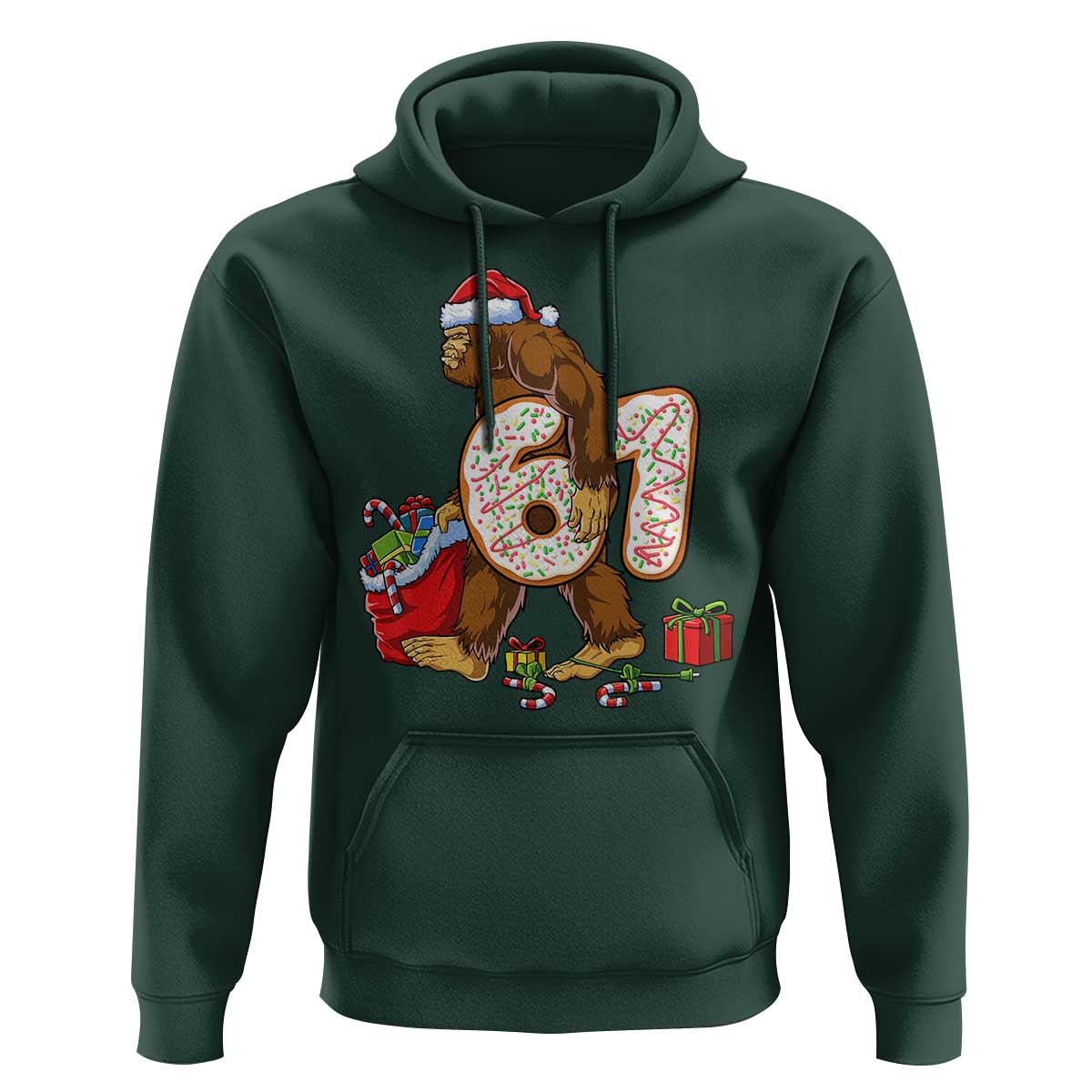 Christmas Bigfoot 67 Meme Hoodie Funny Six Seven Gen Alpha Slang Sasquatch - Wonder Print Shop
