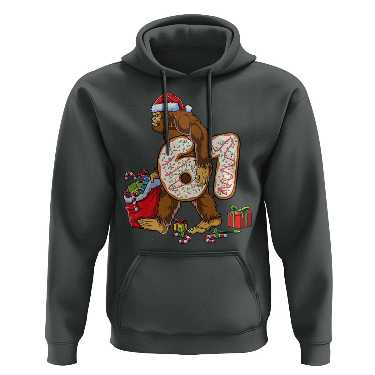 Christmas Bigfoot 67 Meme Hoodie Funny Six Seven Gen Alpha Slang Sasquatch - Wonder Print Shop