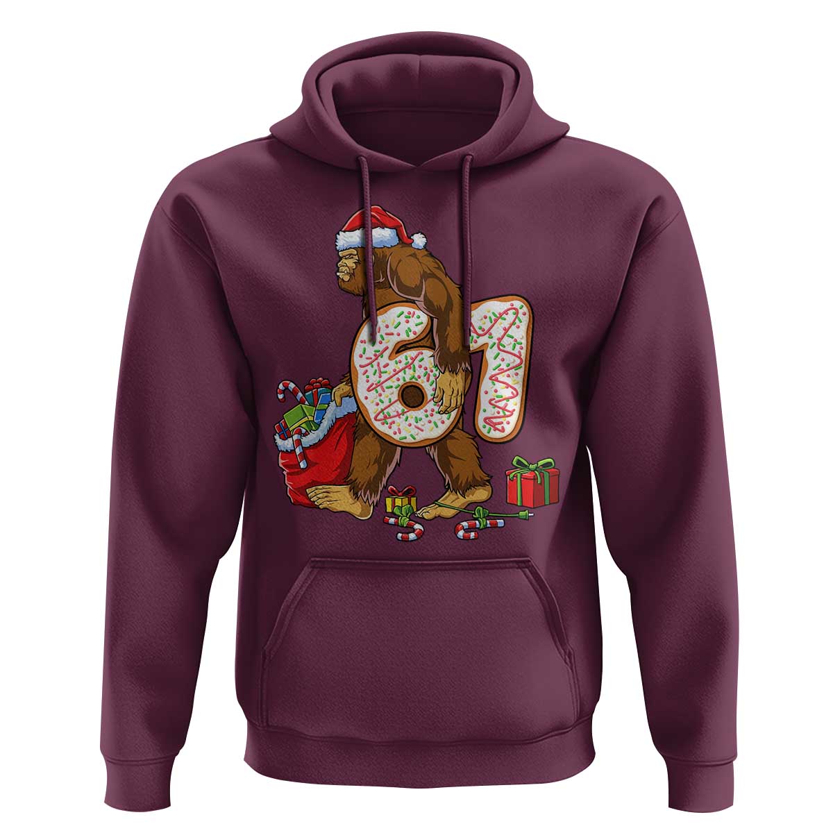 Christmas Bigfoot 67 Meme Hoodie Funny Six Seven Gen Alpha Slang Sasquatch - Wonder Print Shop
