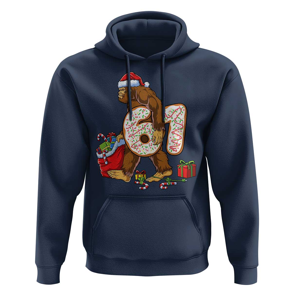 Christmas Bigfoot 67 Meme Hoodie Funny Six Seven Gen Alpha Slang Sasquatch - Wonder Print Shop