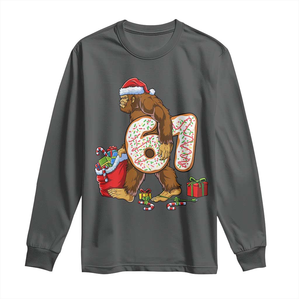 Christmas Bigfoot 67 Meme Long Sleeve Shirt Funny Six Seven Gen Alpha Slang Sasquatch - Wonder Print Shop