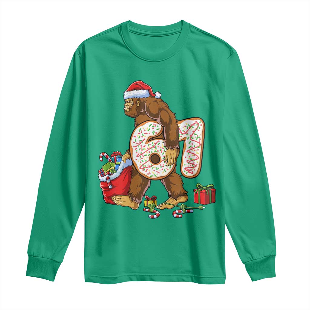 Christmas Bigfoot 67 Meme Long Sleeve Shirt Funny Six Seven Gen Alpha Slang Sasquatch - Wonder Print Shop