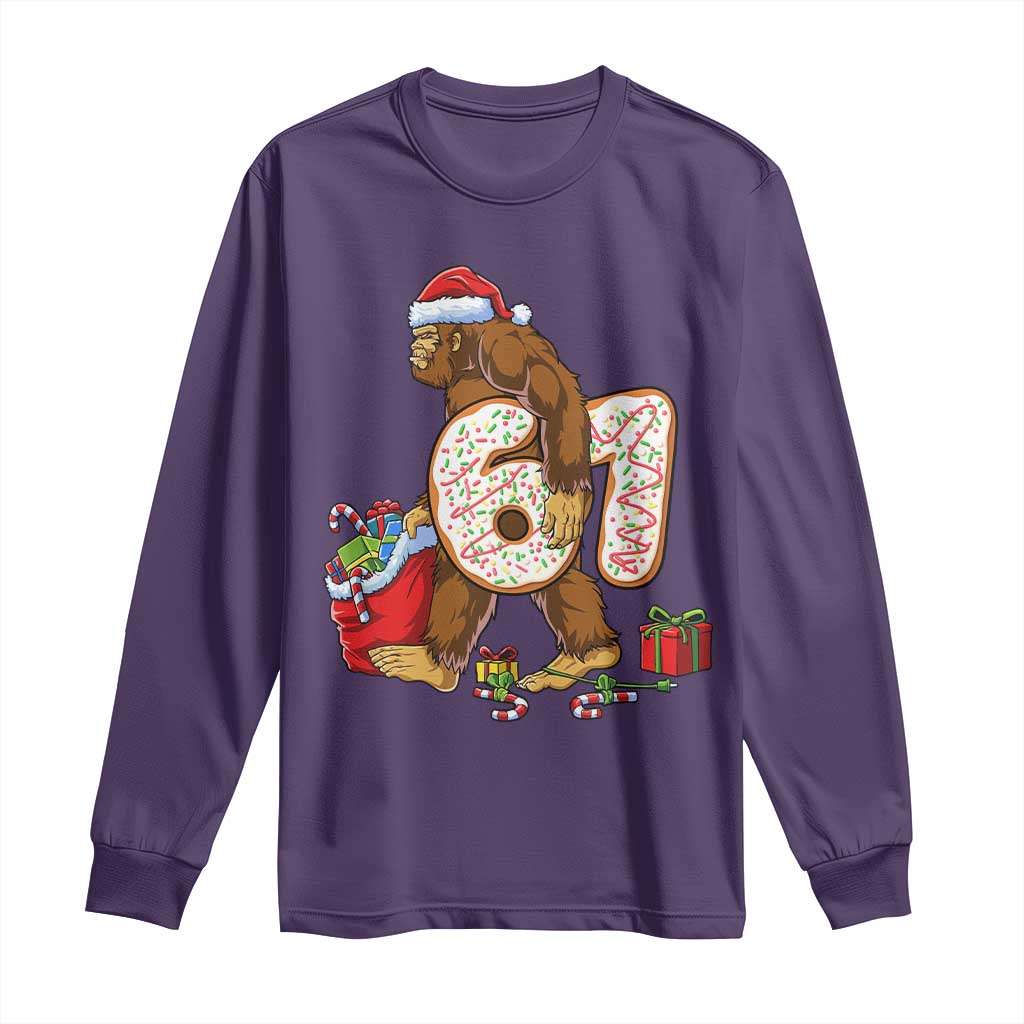 Christmas Bigfoot 67 Meme Long Sleeve Shirt Funny Six Seven Gen Alpha Slang Sasquatch - Wonder Print Shop