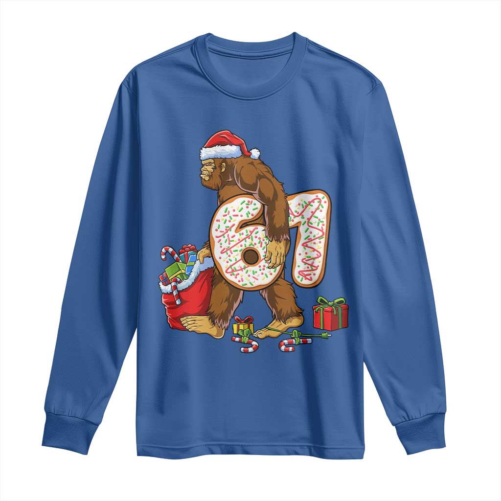Christmas Bigfoot 67 Meme Long Sleeve Shirt Funny Six Seven Gen Alpha Slang Sasquatch - Wonder Print Shop