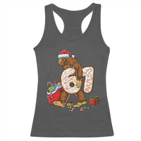 Christmas Bigfoot 67 Meme Racerback Tank Top Funny Six Seven Gen Alpha Slang Sasquatch - Wonder Print Shop
