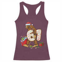 Christmas Bigfoot 67 Meme Racerback Tank Top Funny Six Seven Gen Alpha Slang Sasquatch - Wonder Print Shop