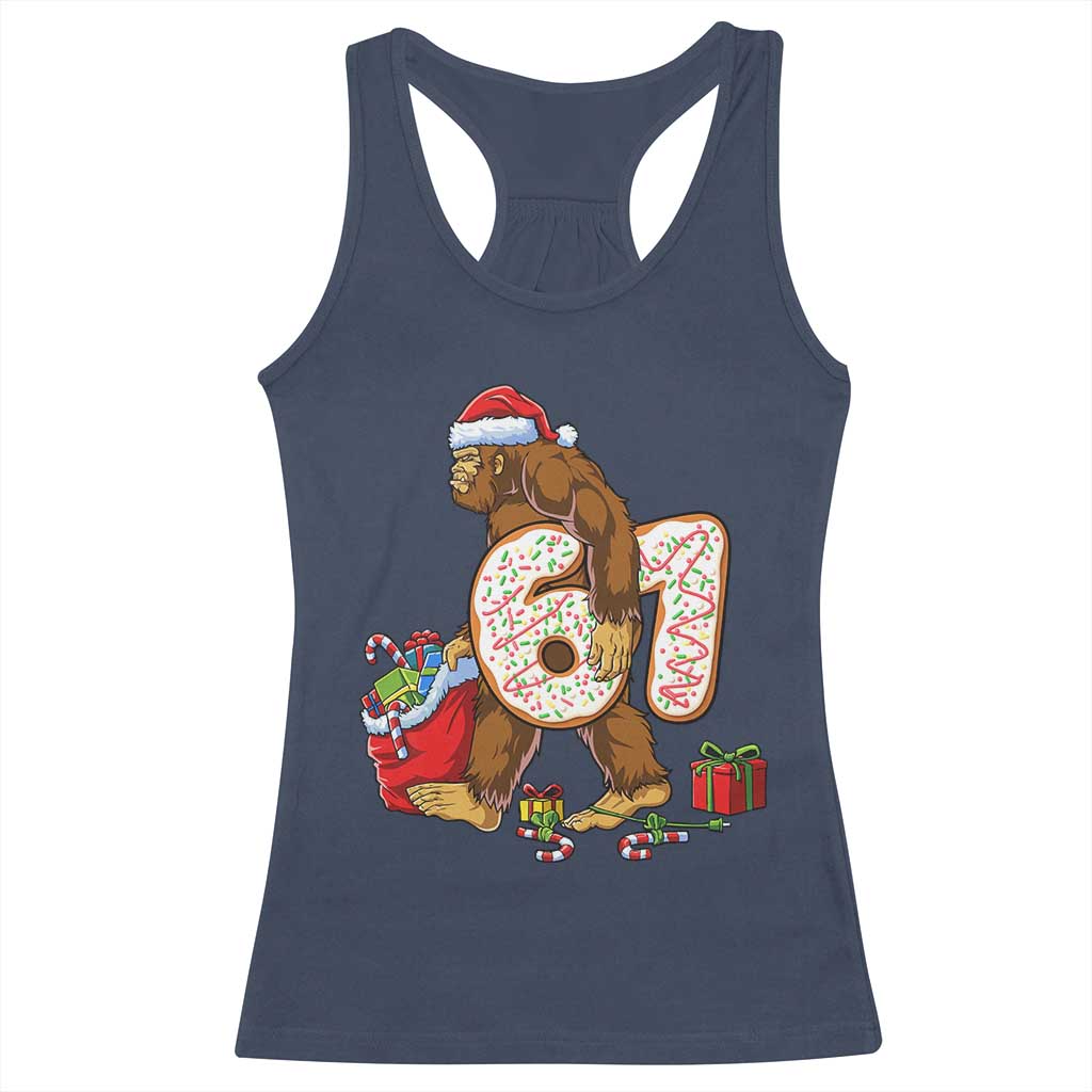 Christmas Bigfoot 67 Meme Racerback Tank Top Funny Six Seven Gen Alpha Slang Sasquatch - Wonder Print Shop
