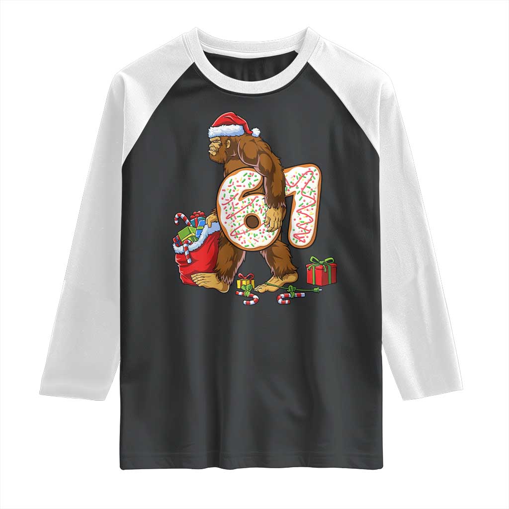 Christmas Bigfoot 67 Meme Raglan Shirt Funny Six Seven Gen Alpha Slang Sasquatch - Wonder Print Shop