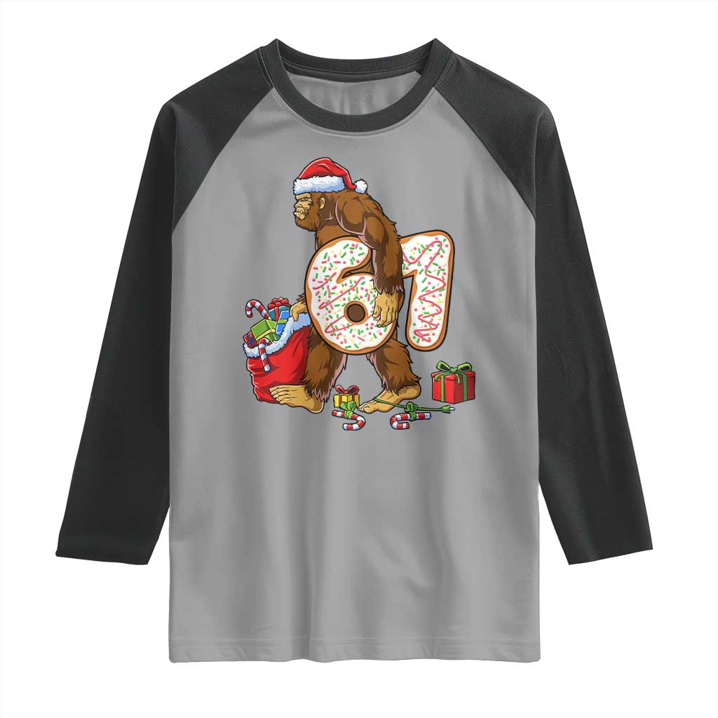 Christmas Bigfoot 67 Meme Raglan Shirt Funny Six Seven Gen Alpha Slang Sasquatch - Wonder Print Shop