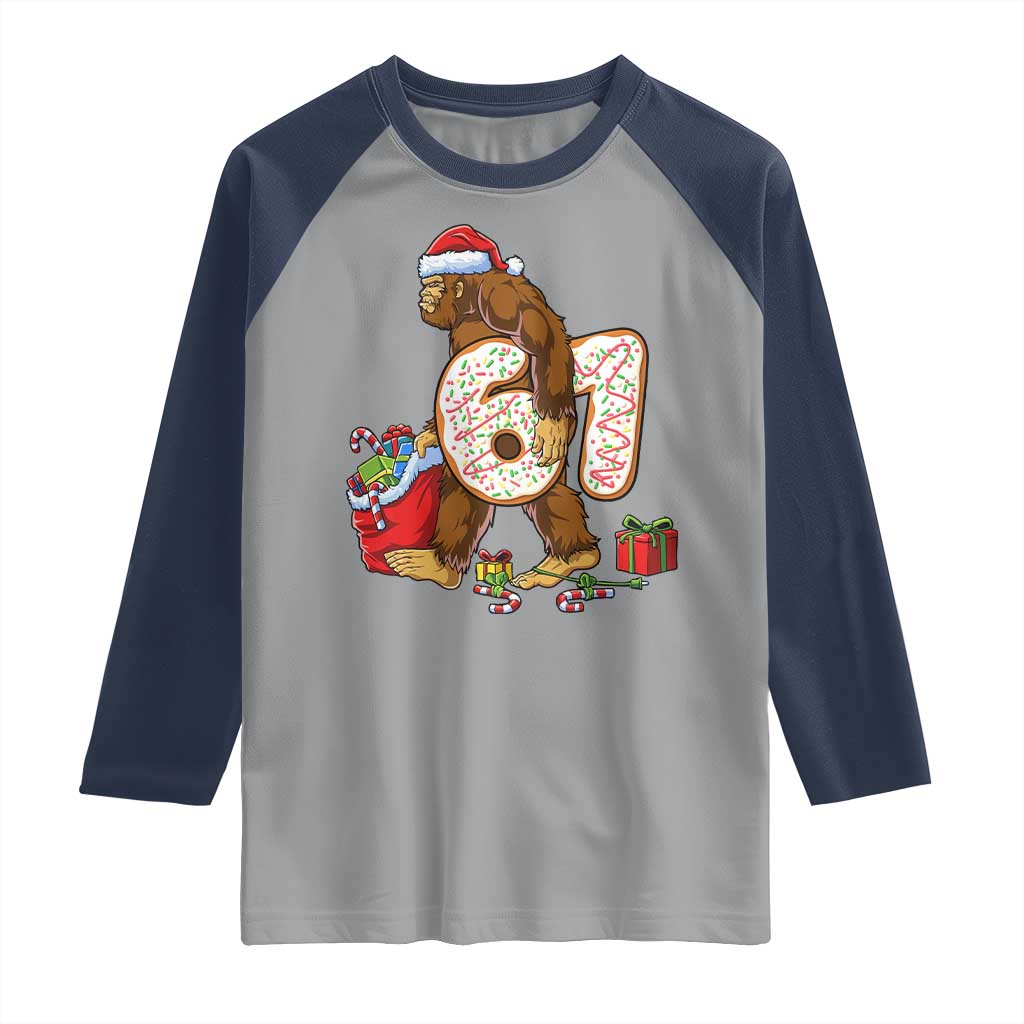 Christmas Bigfoot 67 Meme Raglan Shirt Funny Six Seven Gen Alpha Slang Sasquatch - Wonder Print Shop