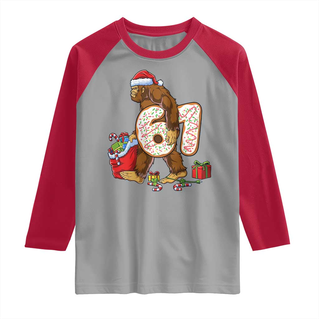 Christmas Bigfoot 67 Meme Raglan Shirt Funny Six Seven Gen Alpha Slang Sasquatch - Wonder Print Shop