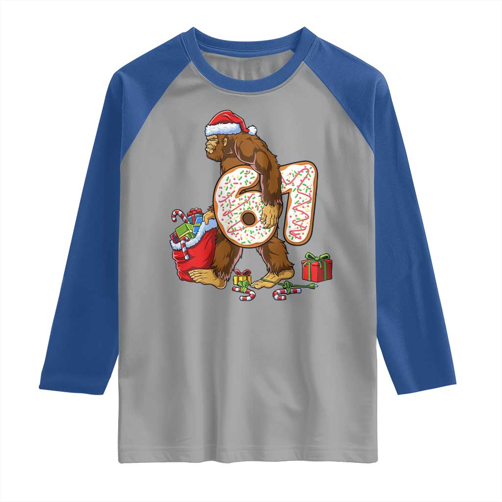 Christmas Bigfoot 67 Meme Raglan Shirt Funny Six Seven Gen Alpha Slang Sasquatch - Wonder Print Shop