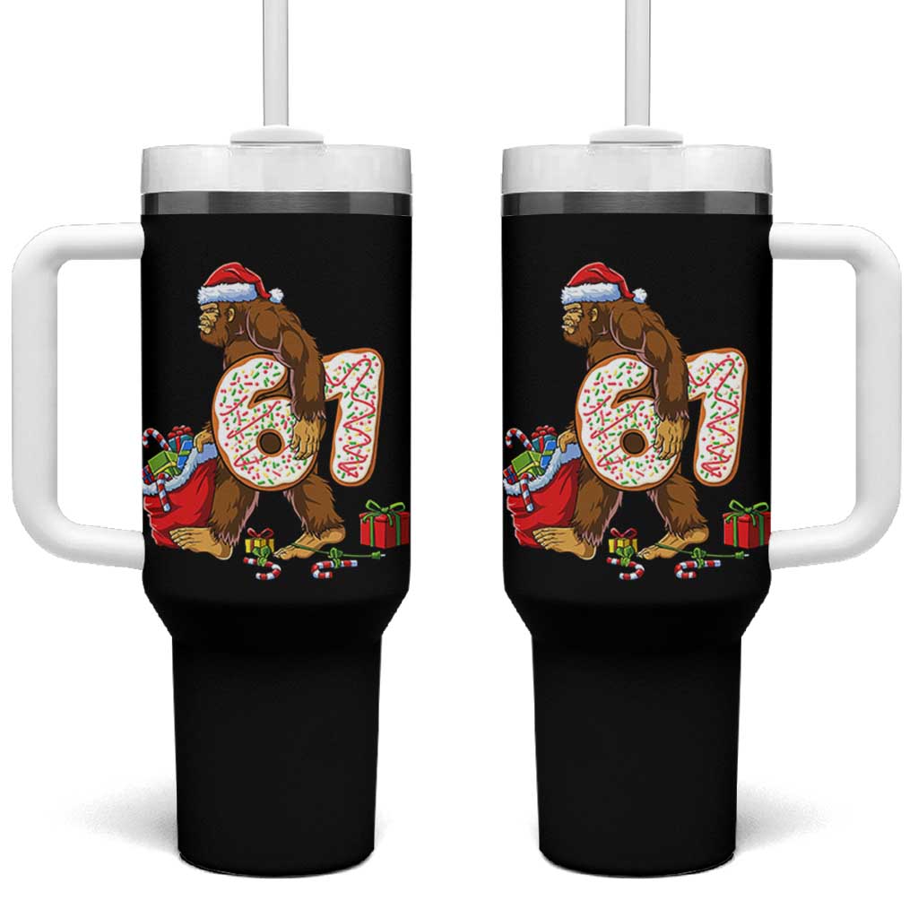Christmas Bigfoot 67 Meme Tumbler With Handle Funny Six Seven Gen Alpha Slang Sasquatch - Wonder Print Shop