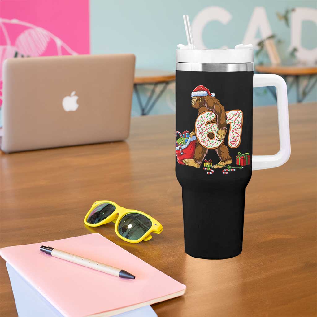 Christmas Bigfoot 67 Meme Tumbler With Handle Funny Six Seven Gen Alpha Slang Sasquatch - Wonder Print Shop