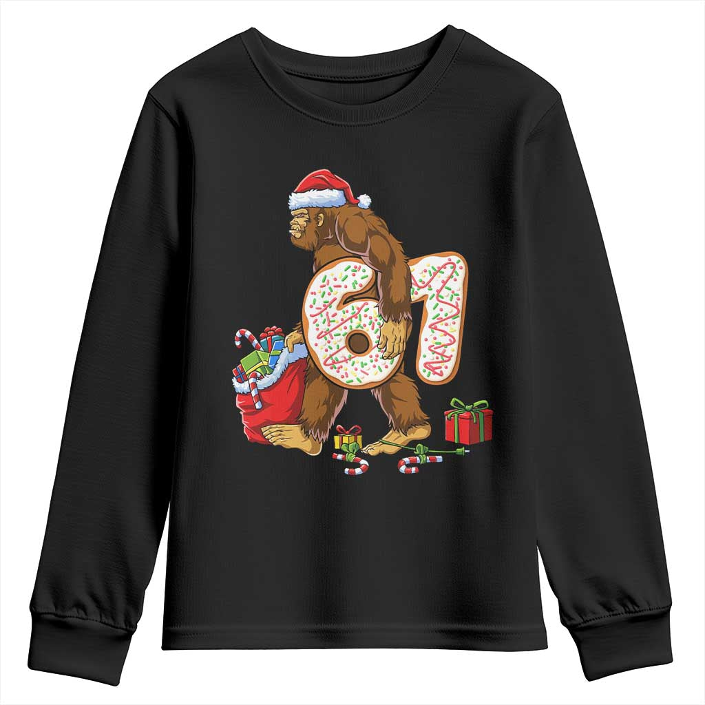 Christmas Bigfoot 67 Meme Youth Sweatshirt Funny Six Seven Gen Alpha Slang Sasquatch - Wonder Print Shop