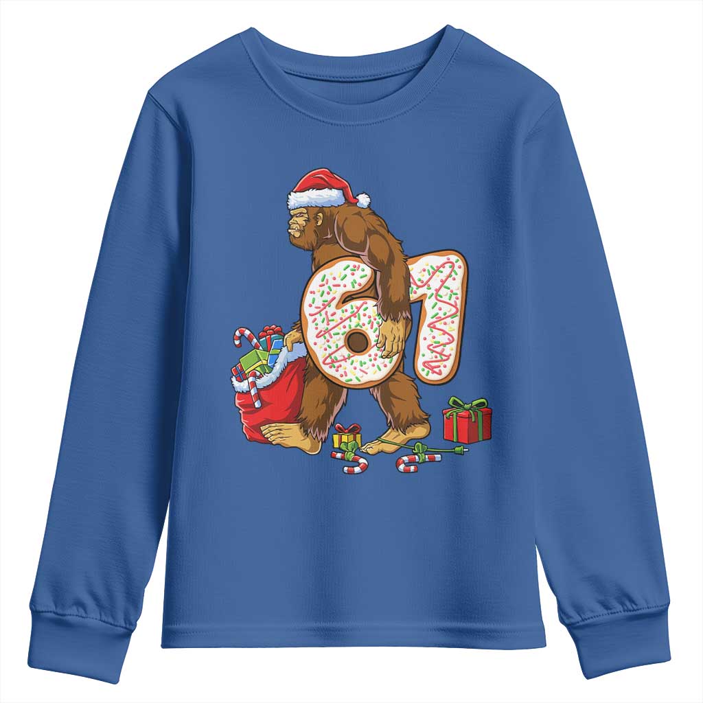 Christmas Bigfoot 67 Meme Youth Sweatshirt Funny Six Seven Gen Alpha Slang Sasquatch - Wonder Print Shop