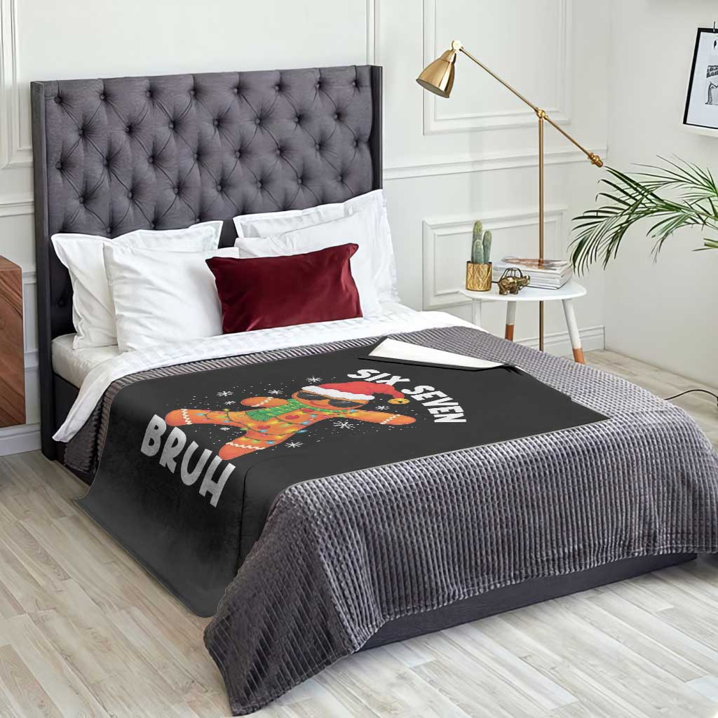 67 Christmas Six Seven Bruh Gingerbread Throw Blanket Funny Six Seven Meme Boys - Wonder Print Shop