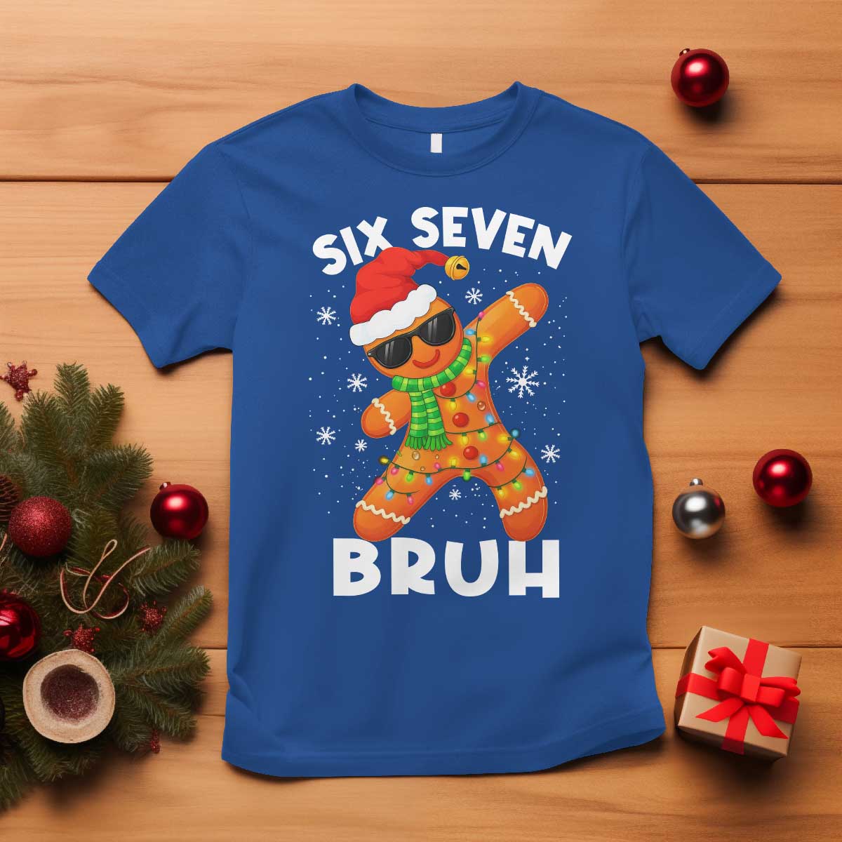 67 Christmas Six Seven Bruh Gingerbread T Shirt Funny Six Seven Meme Boys - Wonder Print Shop