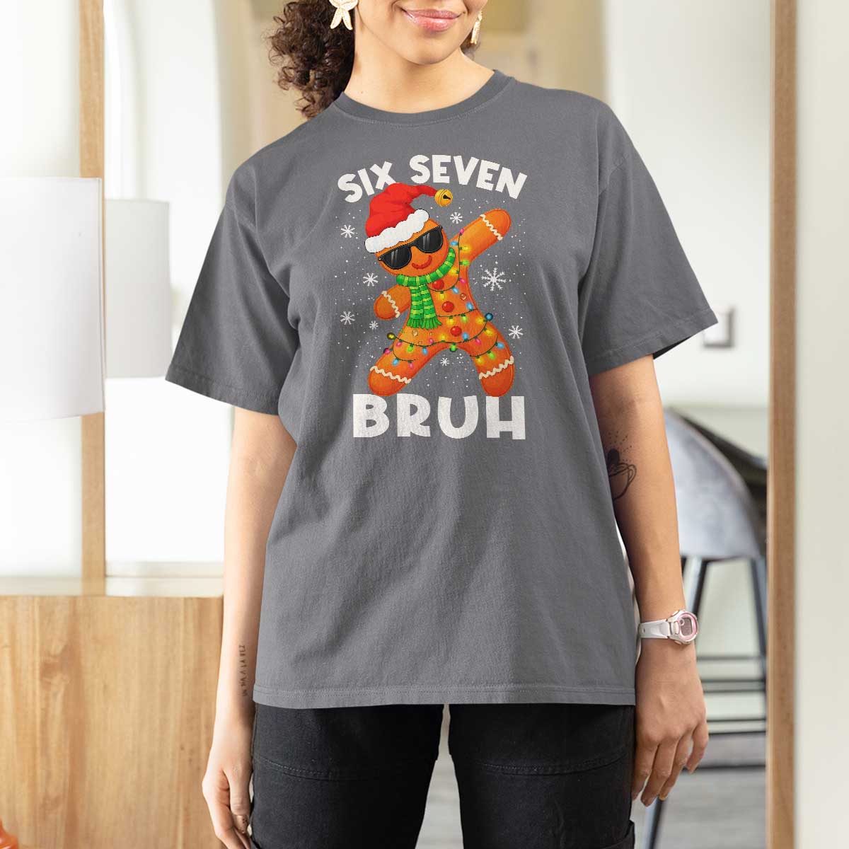 67 Christmas Six Seven Bruh Gingerbread T Shirt For Women Funny Six Seven Meme Boys - Wonder Print Shop