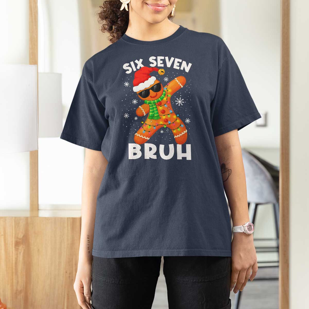 67 Christmas Six Seven Bruh Gingerbread T Shirt For Women Funny Six Seven Meme Boys - Wonder Print Shop