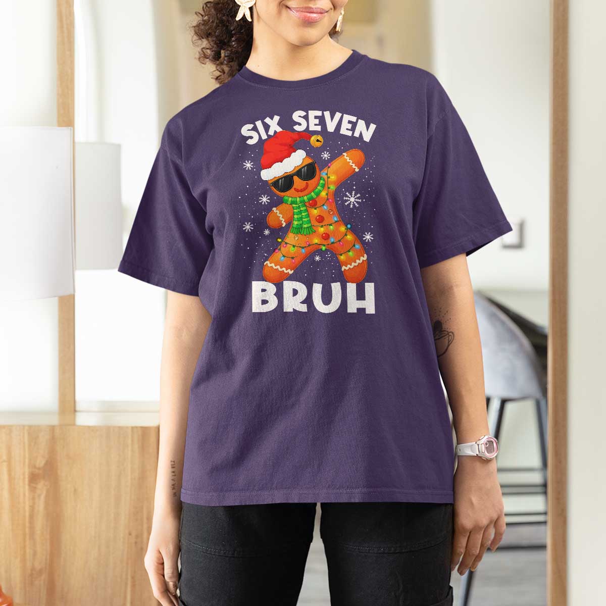67 Christmas Six Seven Bruh Gingerbread T Shirt For Women Funny Six Seven Meme Boys - Wonder Print Shop