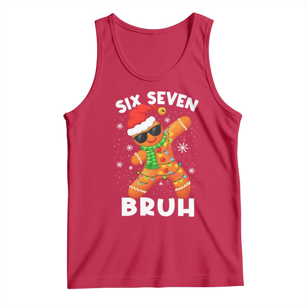 67 Christmas Six Seven Bruh Gingerbread Tank Top Funny Six Seven Meme Boys - Wonder Print Shop