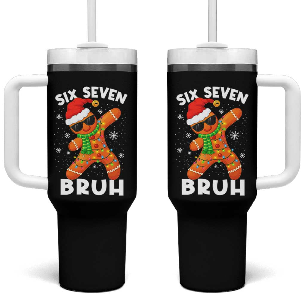 67 Christmas Six Seven Bruh Gingerbread Tumbler With Handle Funny Six Seven Meme Boys - Wonder Print Shop